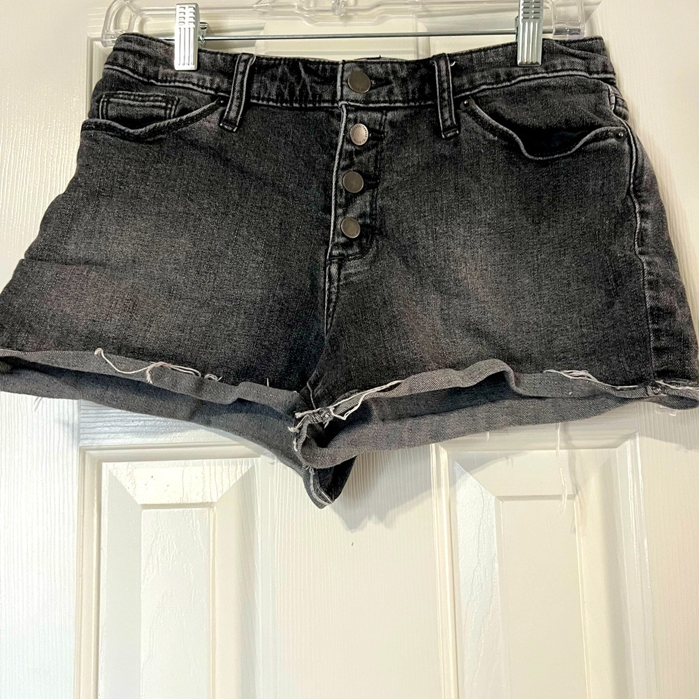 Black/grey denim shorts